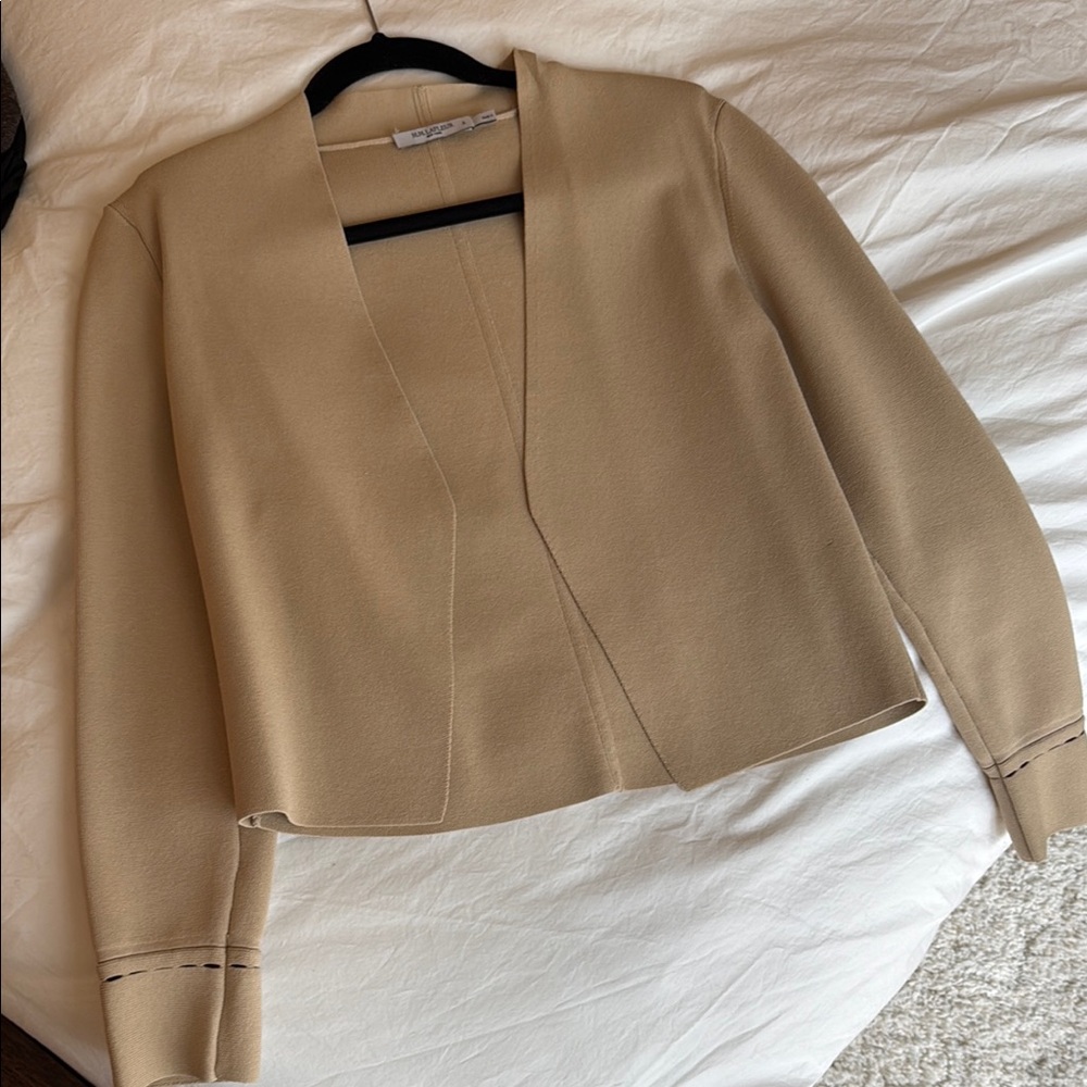 MM Lafleur Jardigan Beige Open Front Blazer